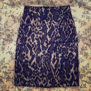 Elie Tahari Leopard Pencil Skirt